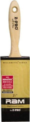 Premier Paint Roller - 2-1/2" Flat Polyester General Purpose Paint Brush - 2-1/2" Bristle Length, 5-1/4" Wood Beavertail Handle - Americas Tooling