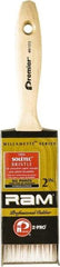 Premier Paint Roller - 2" Flat Polyester General Purpose Paint Brush - 2-1/4" Bristle Length, 5" Wood Beavertail Handle - Americas Tooling