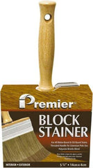 Premier Paint Roller - 6" Flat Polyester/Natural Stainer Brush - 3-1/4" Bristle Length, 5-1/4" Wood Threaded Wood Handle - Americas Tooling