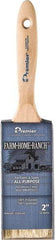 Premier Paint Roller - 2" Flat Polyester General Purpose Paint Brush - 2-1/2" Bristle Length, 5-1/2" Wood Beavertail Handle - Americas Tooling