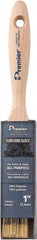 Premier Paint Roller - 1" Flat Polyester General Purpose Paint Brush - 2-1/4" Bristle Length, 5-1/4" Wood Beavertail Handle - Americas Tooling