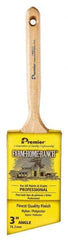 Premier Paint Roller - 3" Angled Nylon/Polyester Angular Brush - 3-1/4" Bristle Length, 7-1/2" Wood Sash Handle - Americas Tooling