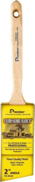 Premier Paint Roller - 2" Angled Nylon/Polyester Angular Brush - 2-3/4" Bristle Length, 7" Wood Sash Handle - Americas Tooling