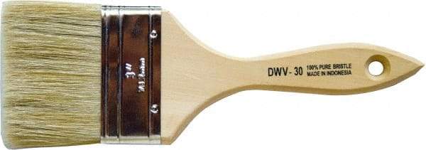 Premier Paint Roller - 3" Flat White China Bristle Chip Brush - 2" Bristle Length, 5-3/4" Wood Beavertail Handle - Americas Tooling