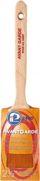 Premier Paint Roller - 2-1/2" Oval Polyester Sash Brush - 3" Bristle Length, 7-1/2" Wood Sash Handle - Americas Tooling