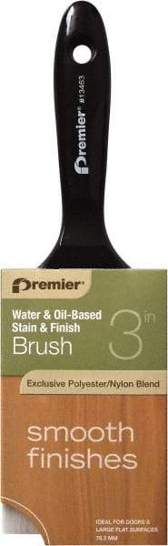 Premier Paint Roller - 3" Flat Polyester Stainer Brush - 2-1/4" Bristle Length, 5" Plastic Beavertail Handle - Americas Tooling