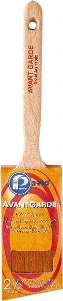 Premier Paint Roller - 2-1/2" Oval/Angle Polyester Sash Brush - 3" Bristle Length, 7" Wood Sash Handle - Americas Tooling