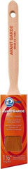 Premier Paint Roller - 1-1/2" Oval/Angle Polyester Sash Brush - 2-1/2" Bristle Length, 6-3/4" Wood Sash Handle - Americas Tooling