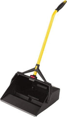 Rubbermaid - 16-7/8" Wide x 29" Deep x 12" High Handheld Dustpan - Plastic Body, 27" Handle, Black - Americas Tooling