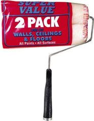 Premier Paint Roller - 12" Long, 3/8" Nap, Wall Roller & Frame Combo - 9" Wide, Plastic Frame, Includes Roller Cover & Frame - Americas Tooling