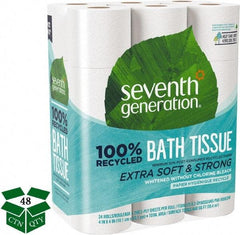 Seventh Generation - 960' Roll Length x 4" Sheet Width, Standard Roll Toilet Tissue - 240 Sheets per Roll, 2 Ply, White, Recycled Fiber - Americas Tooling