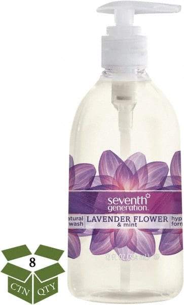 Seventh Generation - 12 oz Pump Bottle Liquid Soap - Clear, Lavender Flower & Mint Scent - Americas Tooling