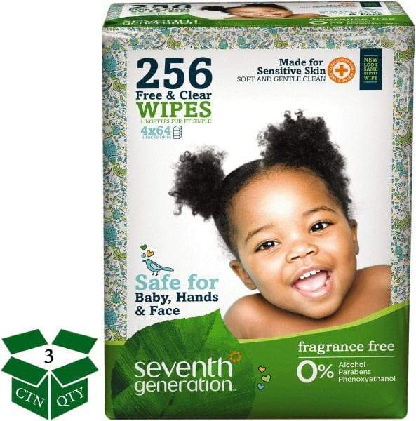 Seventh Generation - Pre-Moistened Baby Wipes - Refill, 7" x 7" Sheet Size, White - Americas Tooling