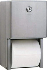 Bobrick - Standard Double Roll Stainless Steel Toilet Tissue Dispenser - 6-1/4" Wide x 11" High x 6" Deep, Silver - Americas Tooling