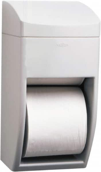 Bobrick - Standard Double Roll Plastic Toilet Tissue Dispenser - 6-1/4" Wide x 13-1/2" High x 6-7/8" Deep, Gray - Americas Tooling