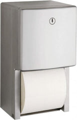 Bobrick - Standard Double Roll Stainless Steel Toilet Tissue Dispenser - 6.1667" Wide x 11" High x 5-15/16" Deep, Silver - Americas Tooling