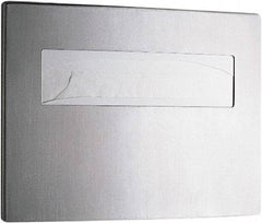 Bobrick - 250 Capacity Satin Stainless Steel Finish Stainless Steel Toilet Seat Cover Dispenser - 11-1/4" High x 15-3/4" Wide 2-/4" Deep, Holds 2 Half Fold Sleeves - Americas Tooling