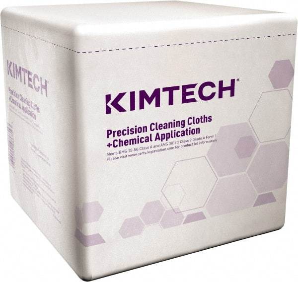 Kimtech - 1/4 Fold Clean Room/Lab/Critical Task Wipes - Poly Pack, 12" x 12-1/2" Sheet Size, White - Americas Tooling