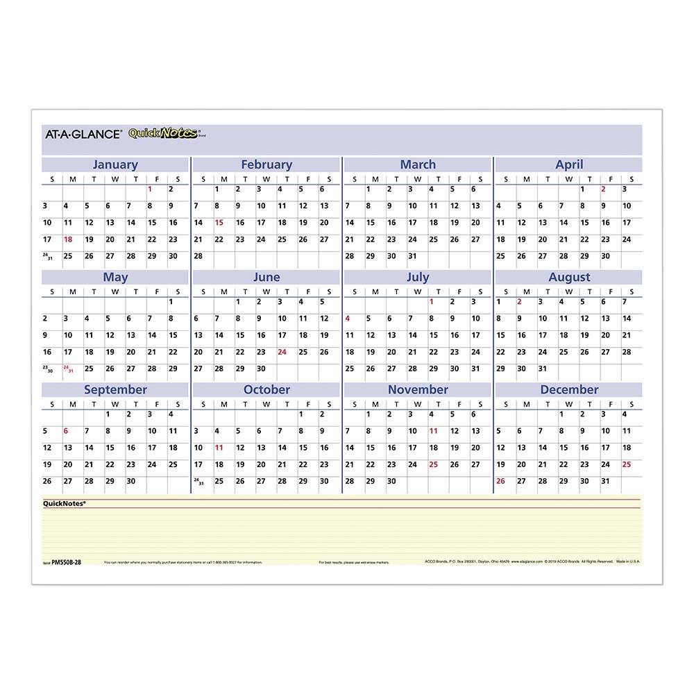 AT-A-GLANCE - Note Pads, Writing Pads & Notebooks Writing Pads & Notebook Type: Wall Calendar Size: 16 x 12 - Americas Tooling