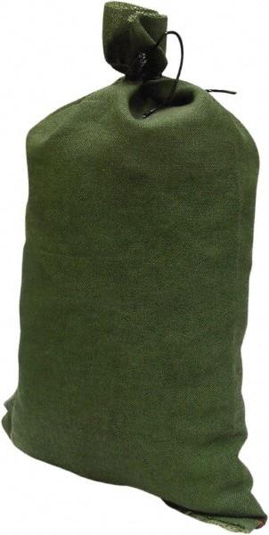 Made in USA - 14" Long x 26" High Sand Bag - Olive Green Polyproplene, For Spill Containment - Americas Tooling