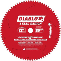 Freud - 12" Blade Diam, 80 Teeth, Carbide-Tipped Cold Saw Blade - 1" Arbor Hole Diam, 0.071" Blade Thickness - Americas Tooling