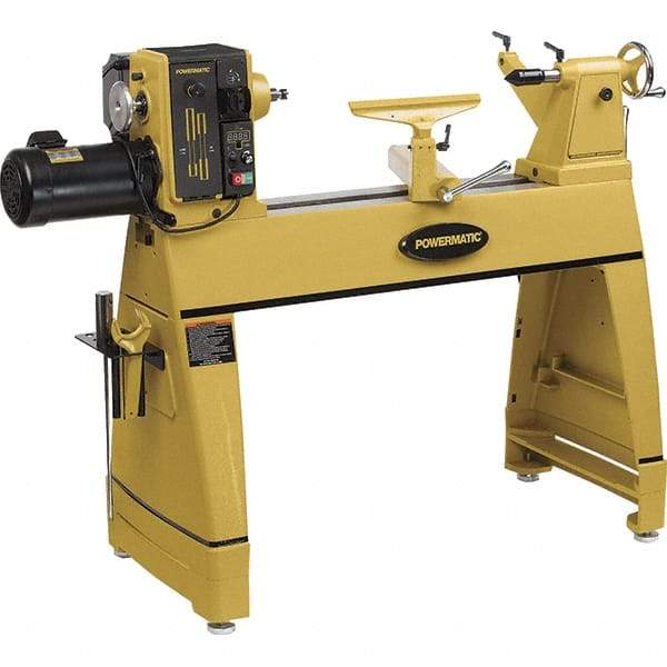 Powermatic - 20" Swing, 36" Between Centers, 220 Volt, Triple Phase Toolroom Lathe - 2MT Taper, 2 hp, 15 to 3,200 RPM, 5/8" Bore Diam, 36-1/2" Deep x 47" High x 81" Long - Americas Tooling