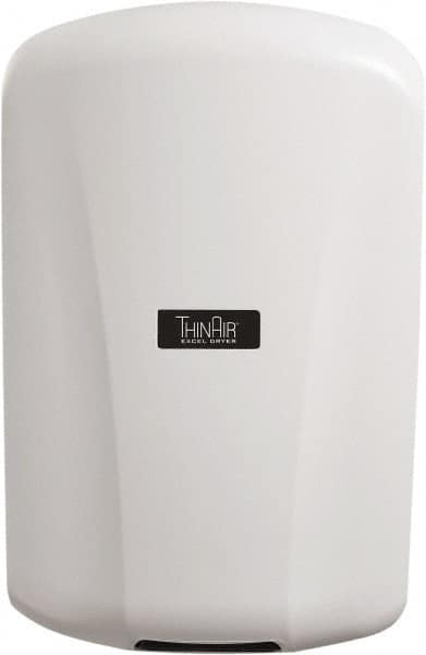 Excel Dryer - 915 Watt White Finish Electric Hand Dryer - 110/120 Volts, 7.7 Amps, 9-5/32" Wide x 13-15/16" High x 4" Deep - Americas Tooling