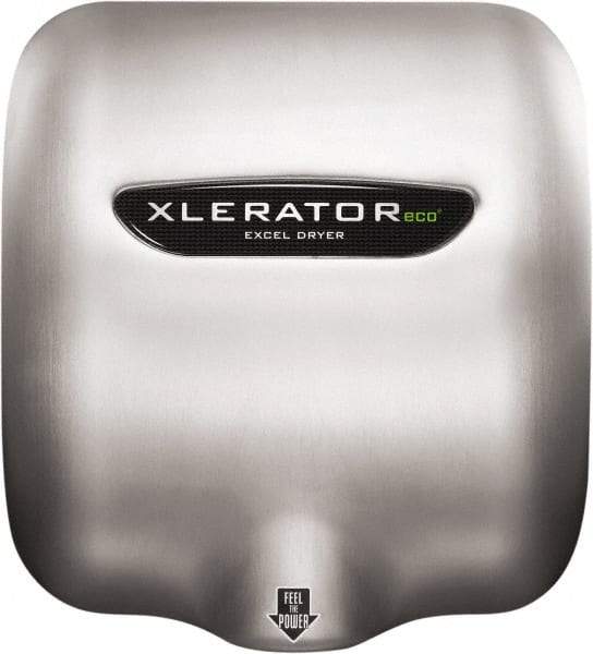 Excel Dryer - 500 Watt Silver Finish Electric Hand Dryer - 208/277 Volts, 2.2 Amps, 11-3/4" Wide x 12-11/16" High x 6-11/16" Deep - Americas Tooling