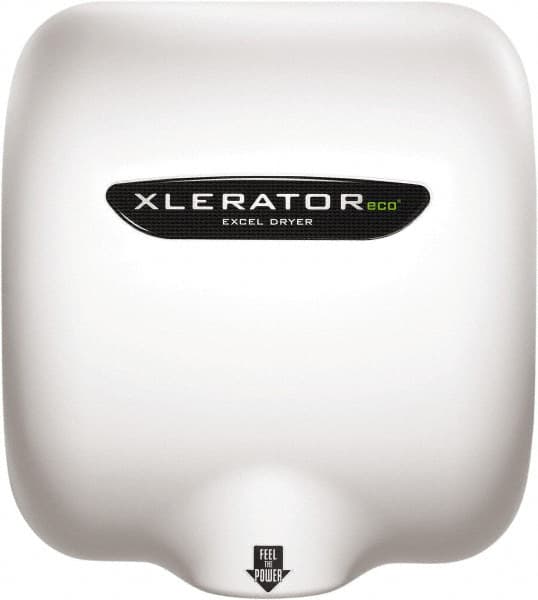 Excel Dryer - 530 Watt White Finish Electric Hand Dryer - 110/120 Volts, 4.5 Amps, 11-3/4" Wide x 12-11/16" High x 6-11/16" Deep - Americas Tooling