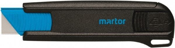 Martor USA - Retractable Utility Knife - 1.53" Blade, Black & Blue Polycarbonate Handle, 1 Blade Included - Americas Tooling