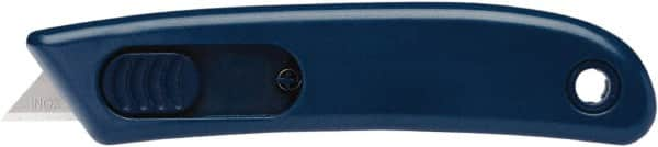 Martor USA - Retractable Utility Knife - Black & Blue Poly-Steel Handle, 1 Blade Included - Americas Tooling