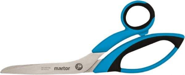 Martor USA - 3-7/50" LOC, 8-1/2" OAL Stainless Steel Blunt-Point Scissors - Ambidextrous, Fiberglass Offset Handle, For Fabrics, Paper, Heavy Weight Paper - Americas Tooling