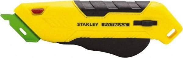 Stanley - Retractable Box Cutter - 2.175" Steel Blade, Yellow & Black Bi-Material Handle, 4 Blades Included - Americas Tooling