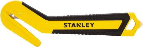 Stanley - Recessed/Concealed Fixed Blade Safety Cutter - 0.394" Steel Blade, Yellow & Black Bi-Material Handle, 1 Blade Included - Americas Tooling