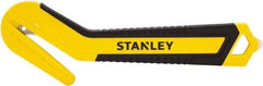 Stanley - Recessed/Concealed Fixed Blade Safety Cutter - 0.394" Steel Blade, Yellow & Black Bi-Material Handle, 1 Blade Included - Americas Tooling