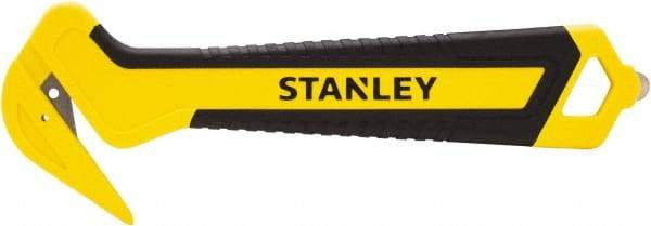 Stanley - Recessed/Concealed Fixed Blade Safety Cutter - 0.372" Steel Blade, Yellow & Black Bi-Material Handle, 1 Blade Included - Americas Tooling