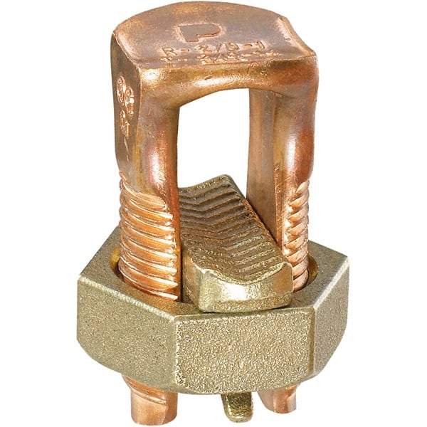 Panduit - 8 AWG, Copper Wire Compatible, Copper Alloy, Hex Split Bolt Connector - 3-3/4" OAL, 1.03" Wire Slot Diam, 26.162" Head Width - Americas Tooling