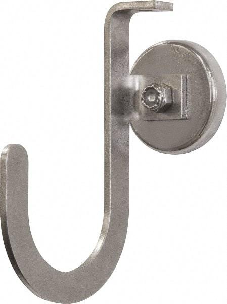 Mag-Mate - 42 Lb Capacity, 3-1/4" Projection, 304 Stainless Steel Magnetic J Hook - 5" OAL - Americas Tooling