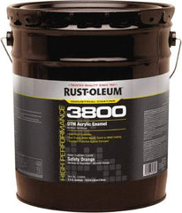 Rust-Oleum - 5 Gal Safety Orange Gloss Finish Acrylic Enamel Paint - 150 to 270 Sq Ft per Gal, Interior/Exterior, Direct to Metal - Americas Tooling