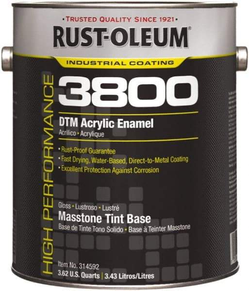 Rust-Oleum - 1 Gal Masstone Tint Base Gloss Finish Acrylic Enamel Paint - 150 to 270 Sq Ft per Gal, Interior/Exterior, Direct to Metal - Americas Tooling