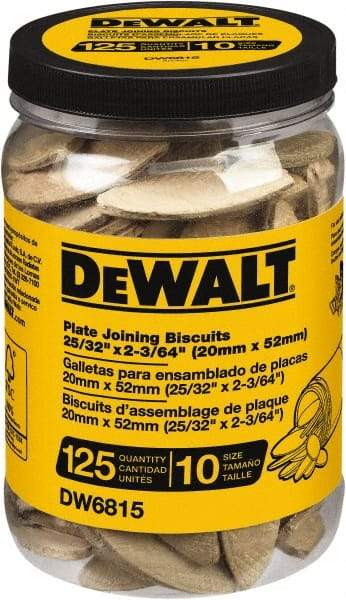 DeWALT - Size 10 Biscuits - 125 Pieces, Tube - Americas Tooling