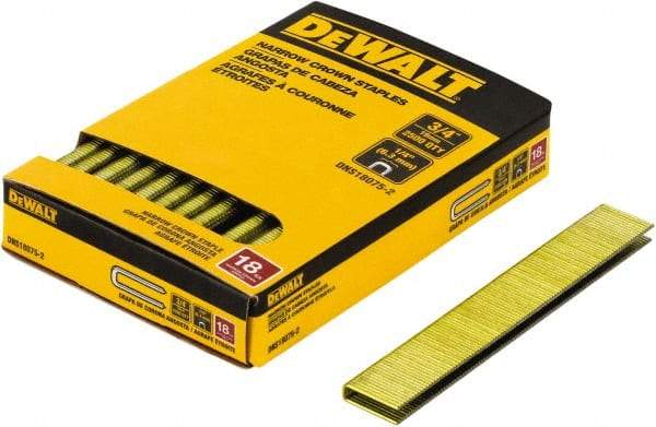 DeWALT - 5/8" Long x 1/4" Wide, 18 Gauge Crowned Construction Staple - Steel, Copper Finish, Chisel Point - Americas Tooling