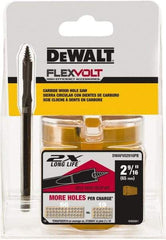 DeWALT - 2-9/16" Diam, 2" Cutting Depth, Hole Saw - Carbide-Tipped Saw, Toothed Edge - Americas Tooling