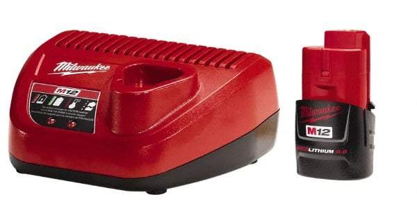 Milwaukee Tool - 12 Volt, 1 Battery Lithium-Ion Power Tool Charger - Battery Included - Americas Tooling