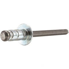 STANLEY Engineered Fastening - Size 6 Dome Head Aluminum Multi Grip Blind Rivet - Aluminum Mandrel, 0.063" to 1/4" Grip, 3/16" Head Diam, 0.192" to 0.205" Hole Diam, 0.116" Body Diam - Americas Tooling