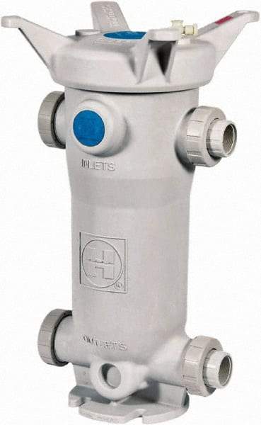 Hayward - 2 Inch Pipe, Threaded End Connections, 31-7/8 Inch Long, Cartridge Filter Housing without Cartridge - 100 Max GPM Flow Rate, 150 psi Max Working Pressure, GFPP per ASTM D4101, Cell Class 85580 Grade, Polypropylene Housing - Americas Tooling