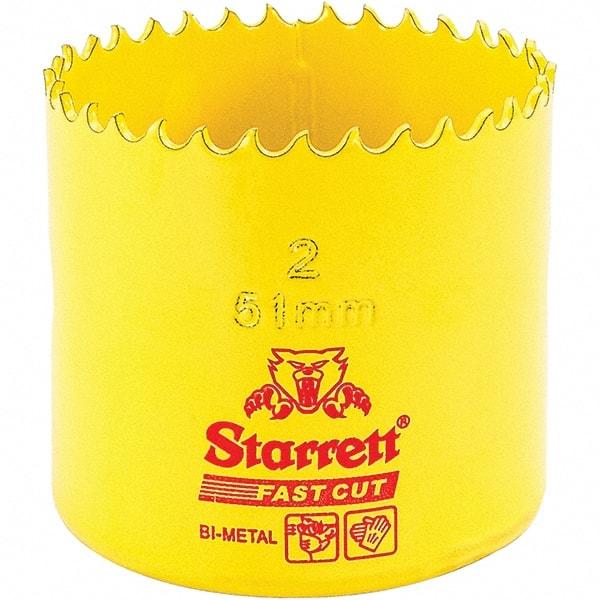 Starrett - 2" Diam, 1-5/8" Cutting Depth, Hole Saw - High Speed Steel Saw, Toothed Edge - Americas Tooling