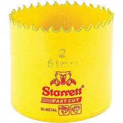 Starrett - 2" Diam, 1-5/8" Cutting Depth, Hole Saw - High Speed Steel Saw, Toothed Edge - Americas Tooling