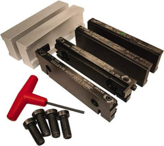 Jet Machining - 6" Jaw Width, " Jaw Height, Standard Vise Jaw Sets - Hardened Steel - Americas Tooling