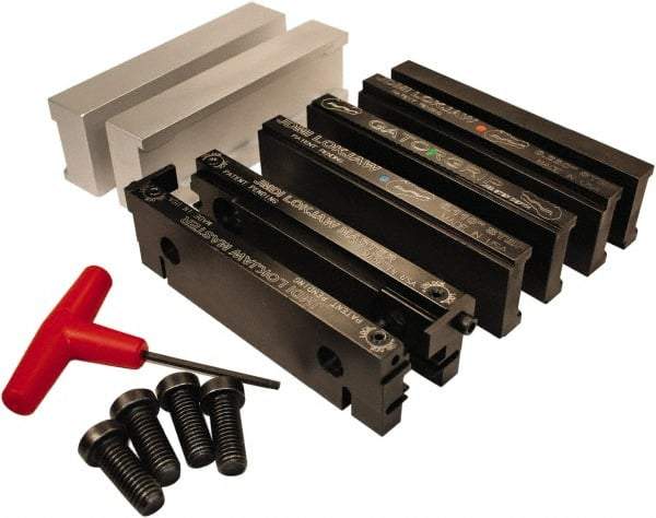 Jet Machining - 6" Jaw Width, " Jaw Height, Standard Vise Jaw Sets - Hardened Steel - Americas Tooling